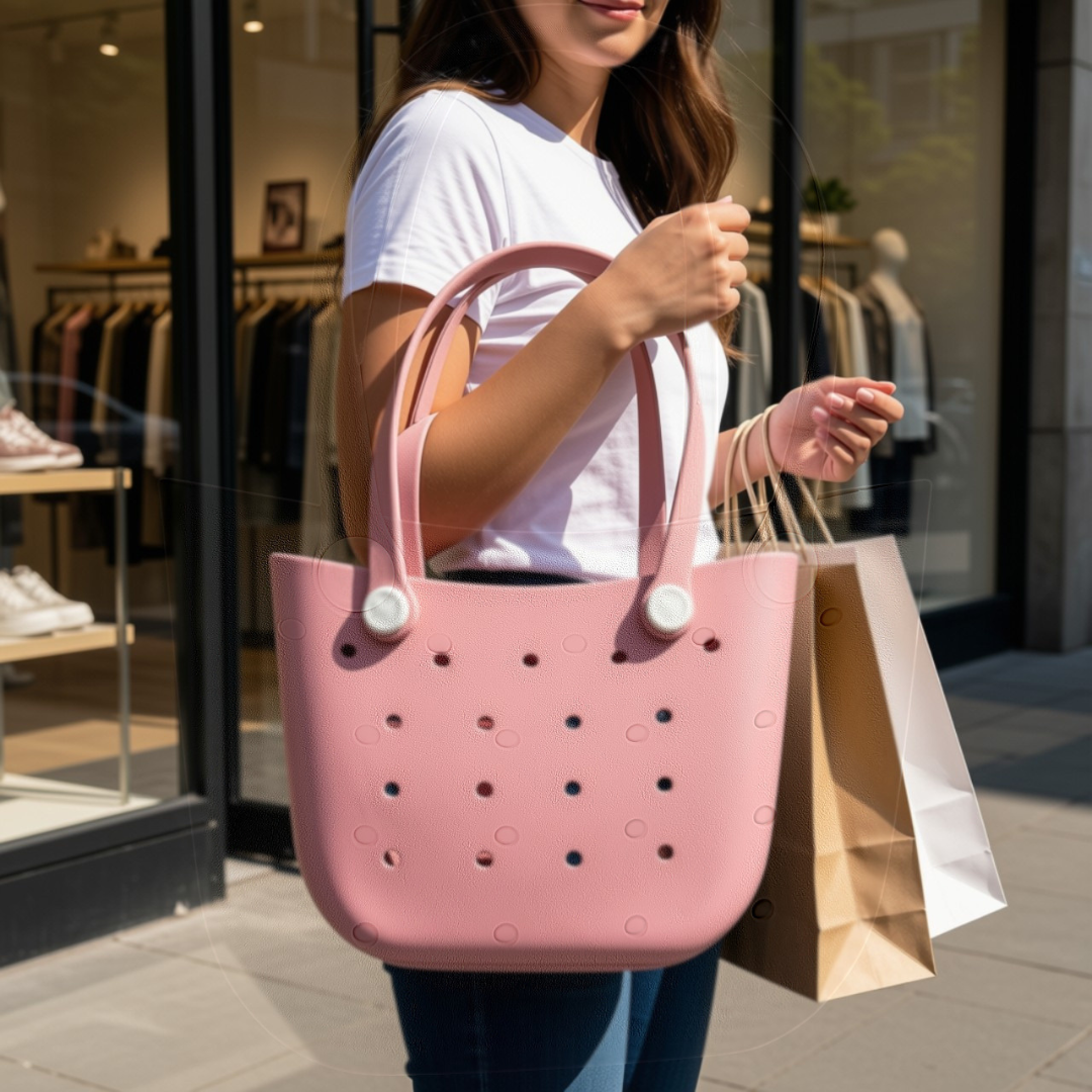 Rubber Beach Tote Bag – Beige