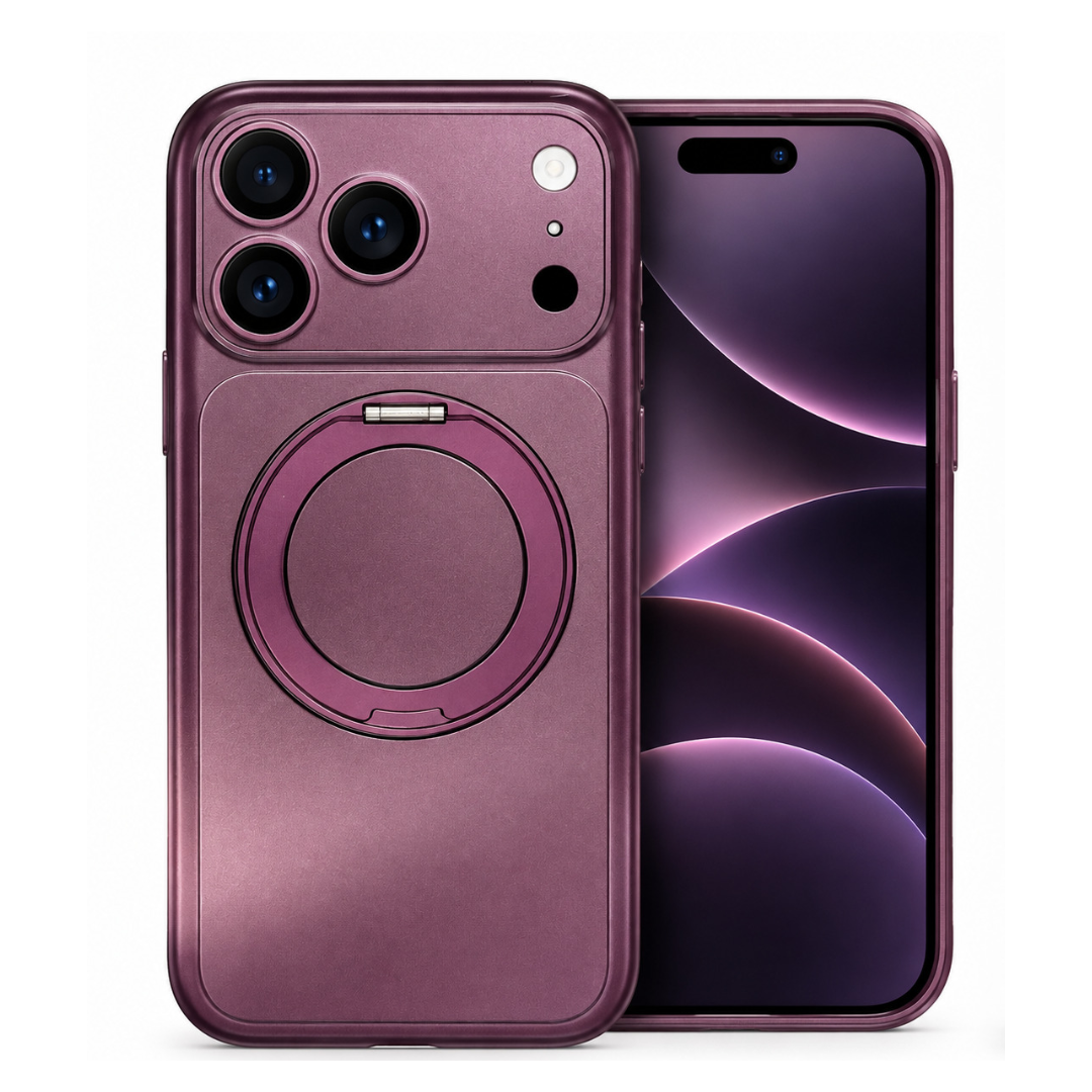 Burgundy MagSafe Case with Built-In Ring Stand for iPhone 18 Pro|18 Pro Max|17 Pro|17 Pro Max