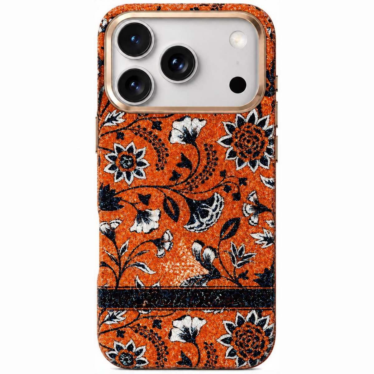 Glitter Floral Embellished Case for iPhone
