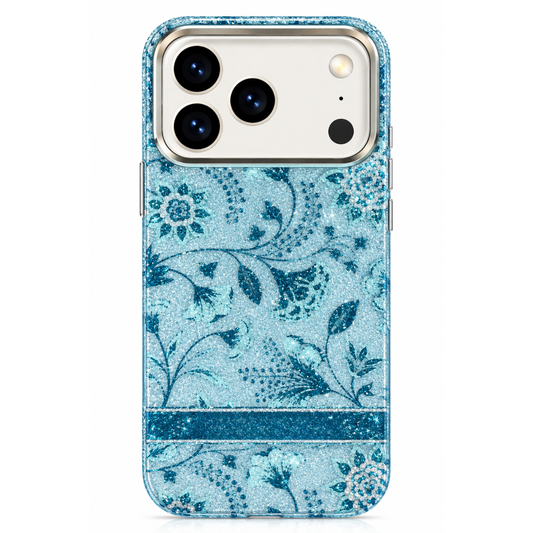 Glitter Floral Embellished Case for iPhone