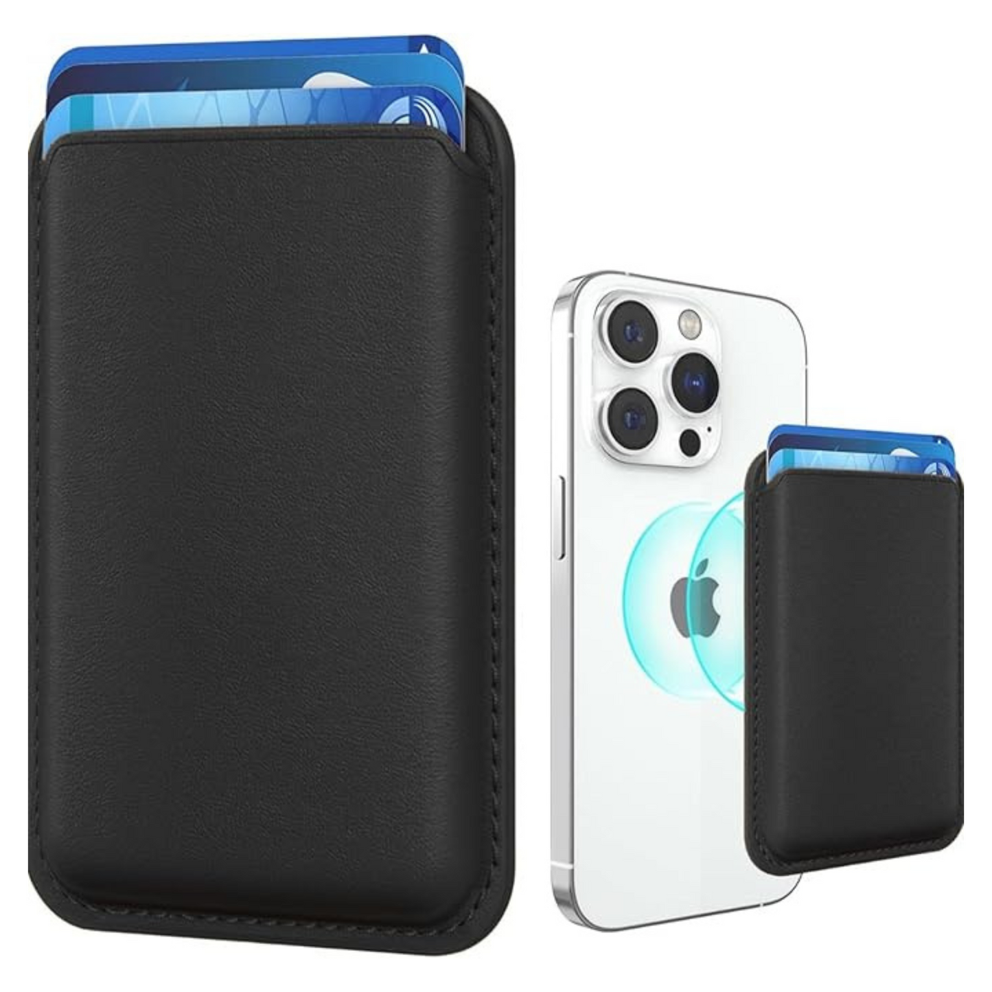 Magnetic Leather Card Holder Wallet – Slim & Secure