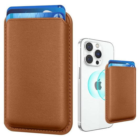 Magnetic Leather Card Holder Wallet – Slim & Secure
