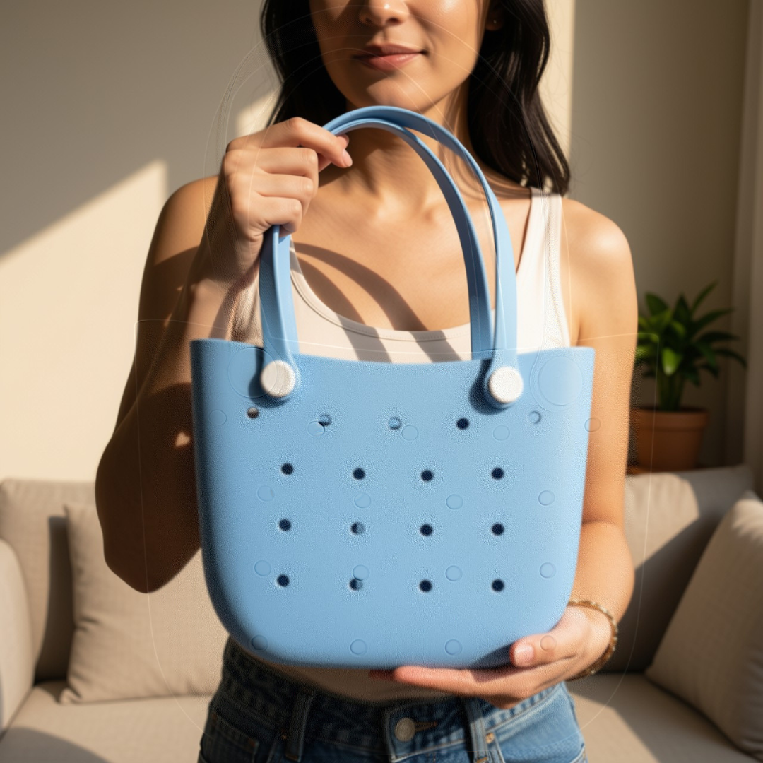 Rubber Beach Tote Bag – Light Blue