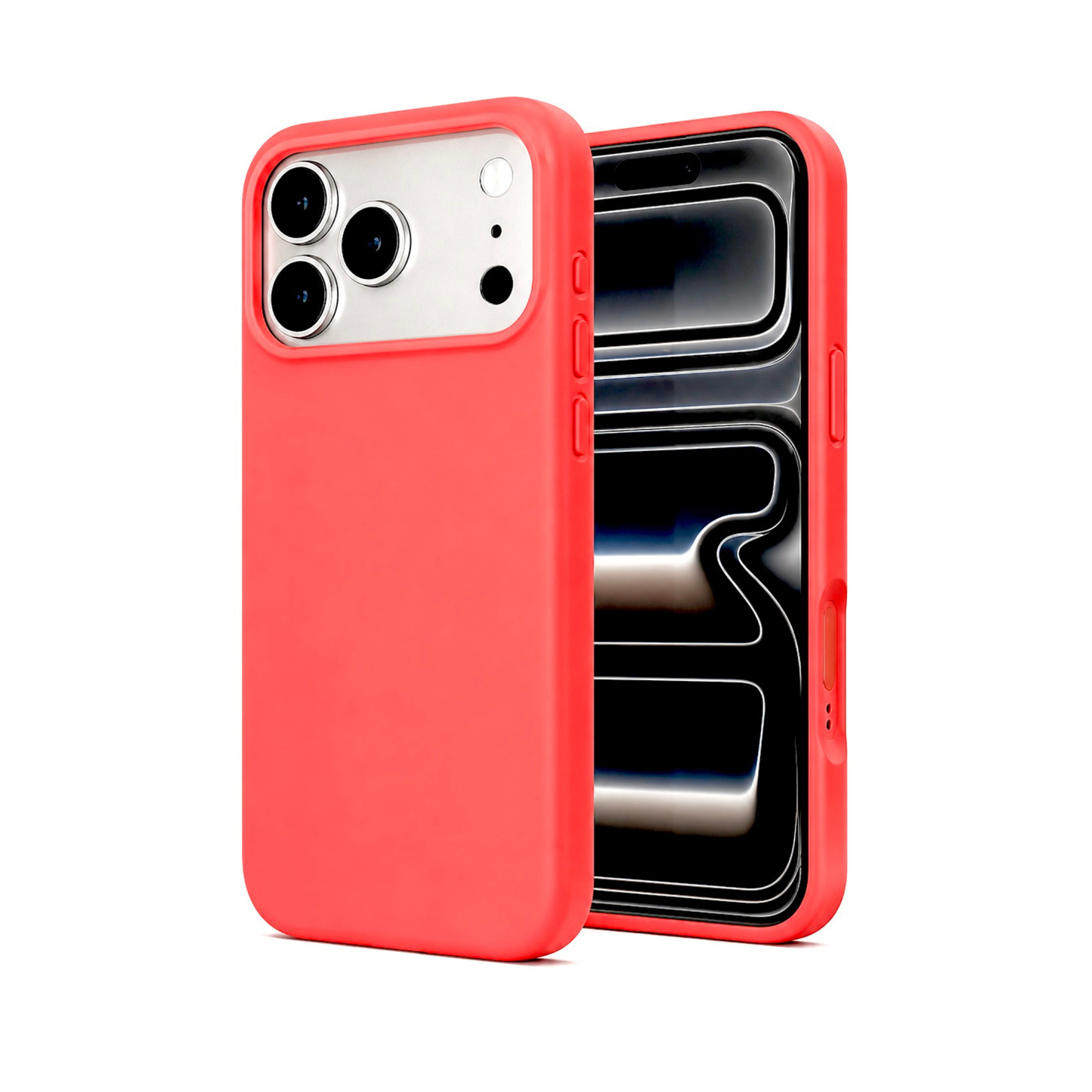 Coral Pink Silicone Cover for iPhone 17 Pro & 17 Pro Max