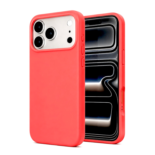 Coral Pink Silicone Cover for iPhone 17 Pro & 17 Pro Max