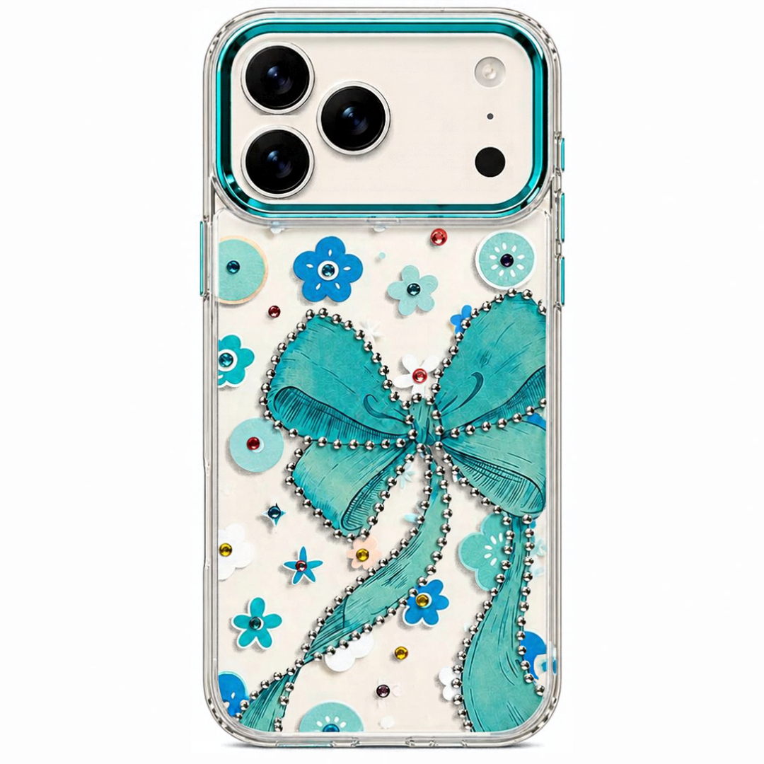 Floral Bow Rhinestone Case