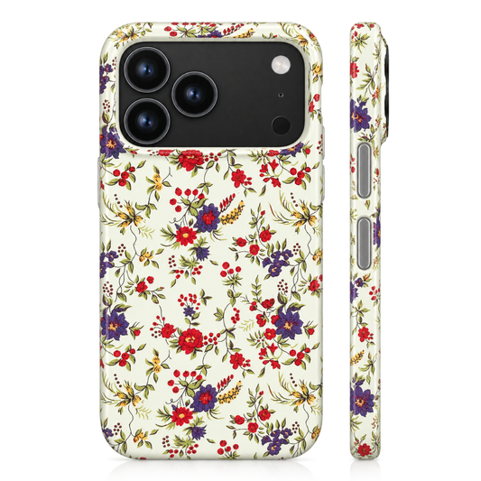 Floral Soft-Touch Protective Case – Red & Purple