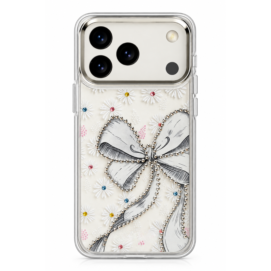 Floral Bow Rhinestone Case