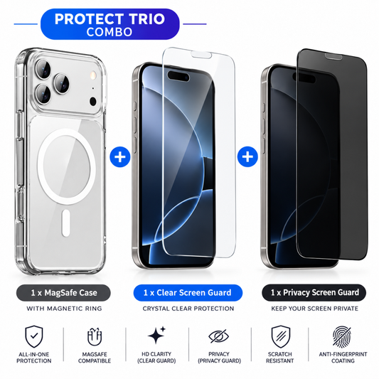 3-in-1 ProtectTrio | MagSafe Case + Clear SG + Privacy SG