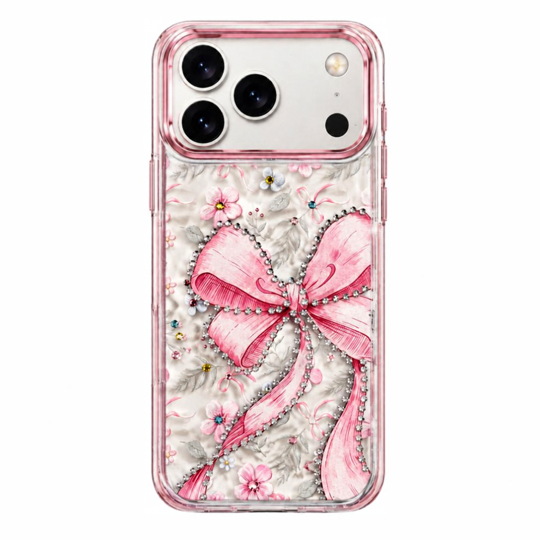 Floral Bow Rhinestone Case